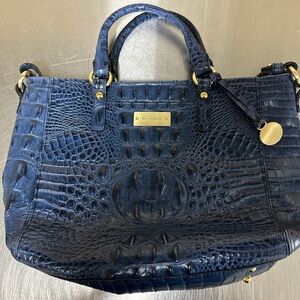 Brahmin Blue Crocodile Embossed Women's Bag